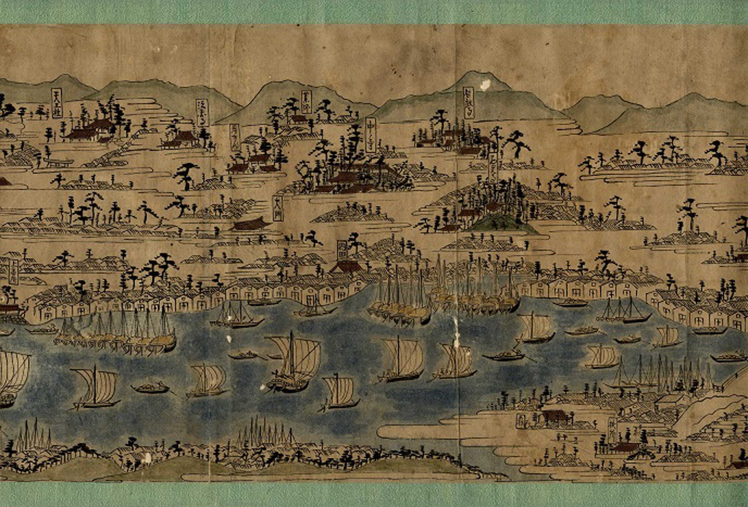 慶応元（1865）年に描かれた越前三国湊風景之図。こちらからも当時の賑わいを知ることができる。