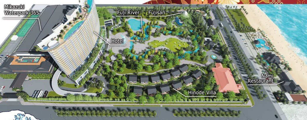 ベトナム・ダナンに開発中の「Da Nang Mikazuki」全景イメージ ［所在地］Xuan Thieu Resort Area Nguyen Tat Thanh, Hoa Hiep Nam Ward, Lien Chieu District, Da Nang City.