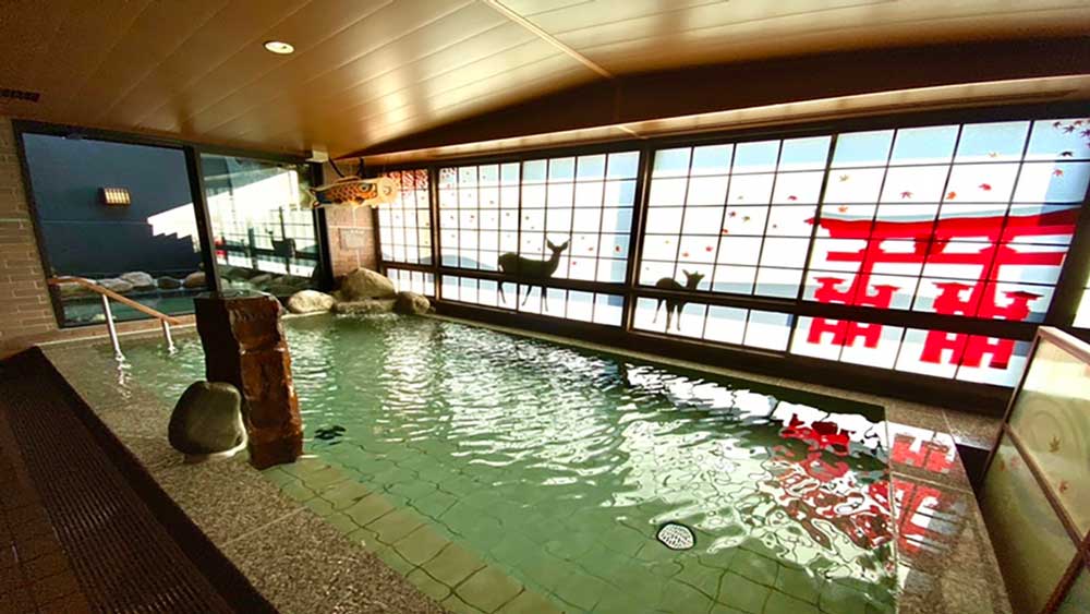 善入寺温泉の源泉を用いた大浴場