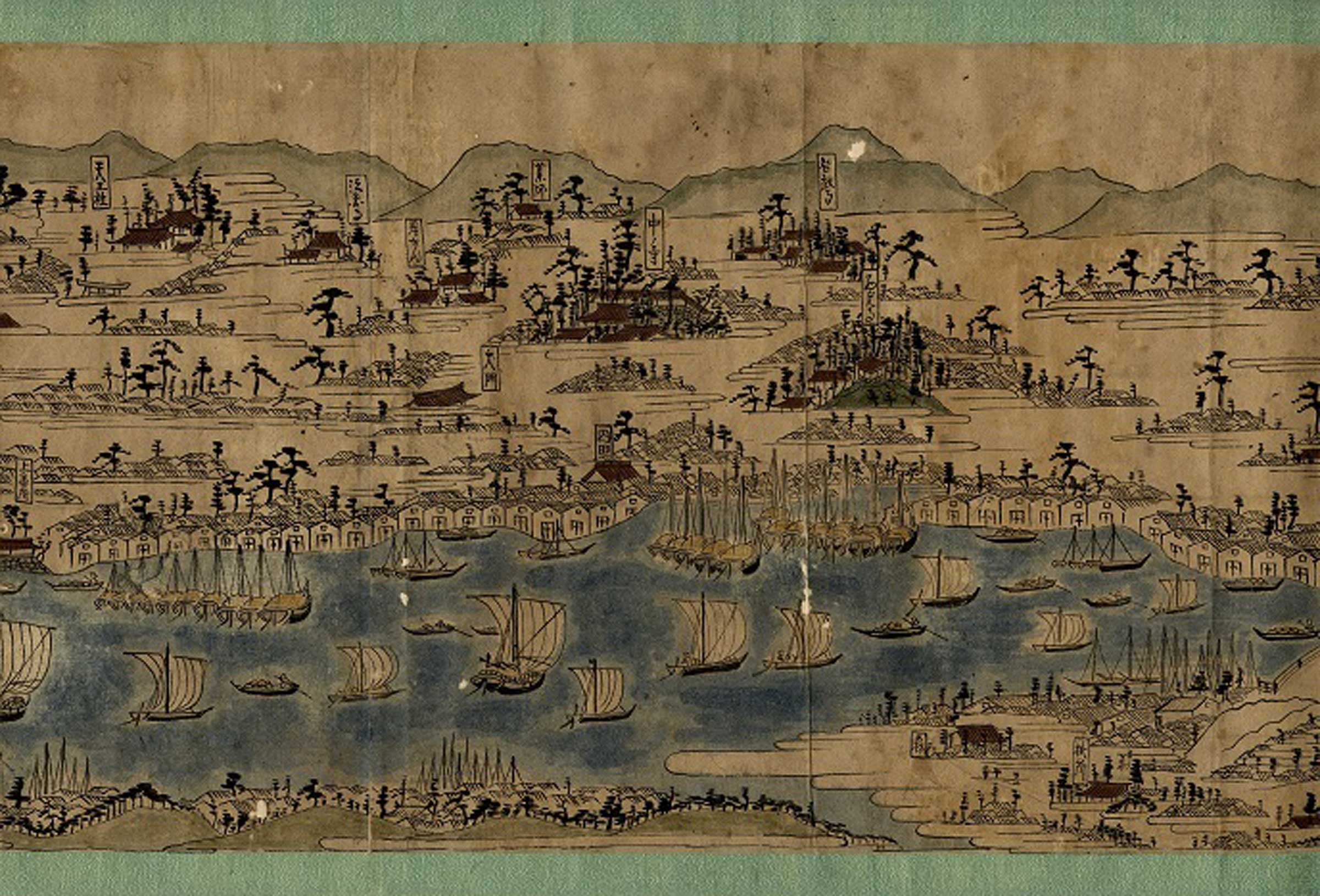 慶応元(1865)年に描かれた越前三国湊風景之図。こちらからも当時の賑わいを知ることができる。