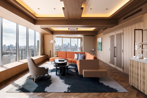 パノラマスイートのリビングエリア