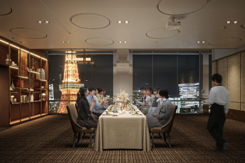 ステラガーデンにつながる扉を新設し、日中は婚礼列席者の控室として展開