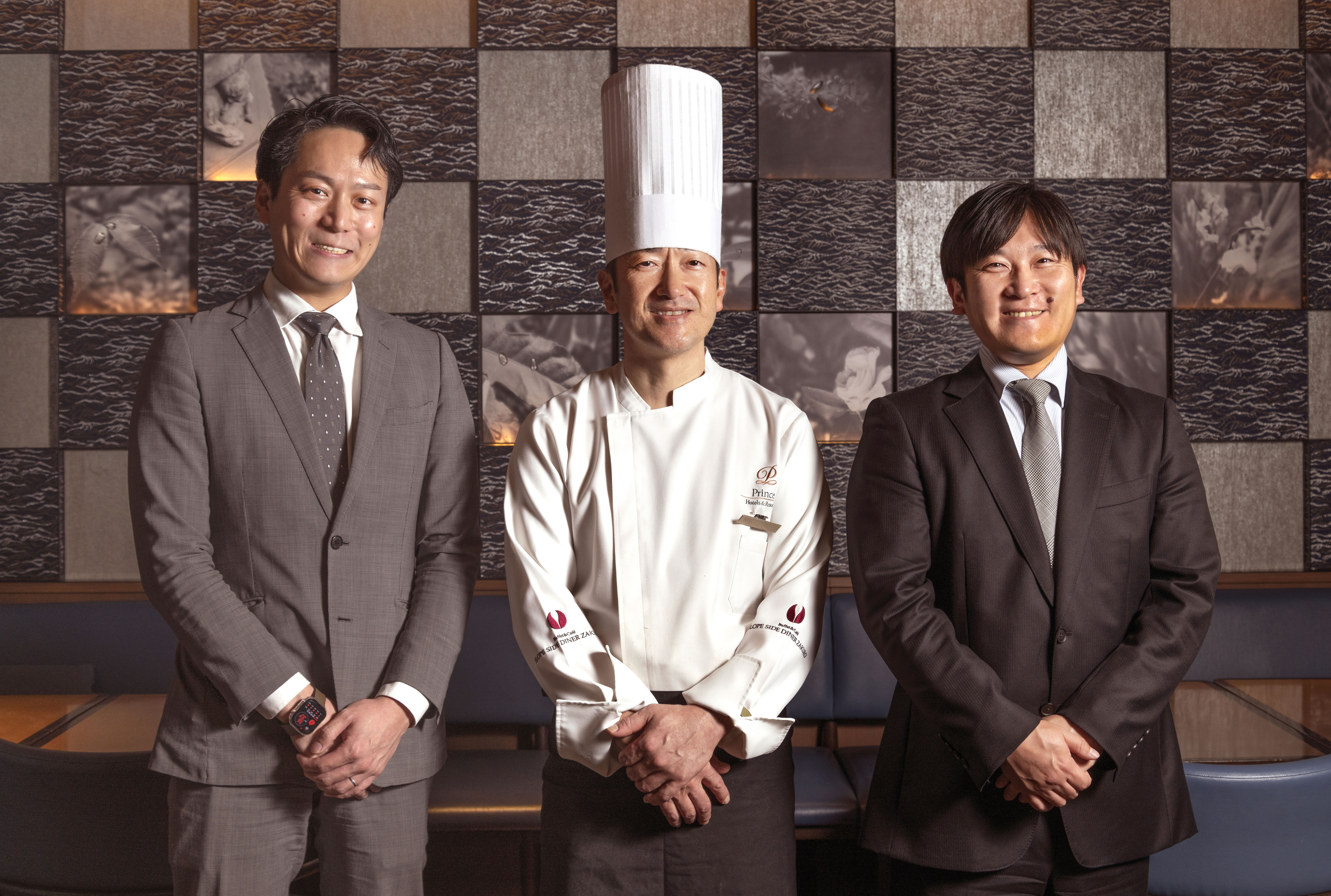 左より、カーデックス社・丸林氏、野本シェフ、カーデックス社・渋谷氏