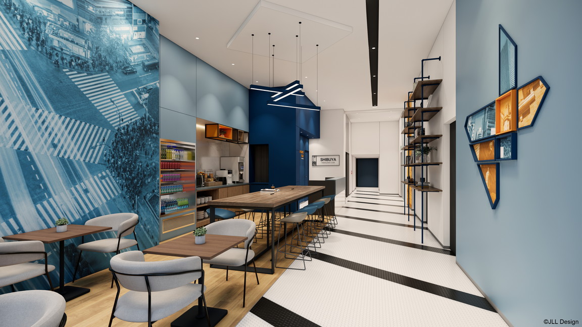 宿泊者専用ラウンジスペース（全18 席）では食事や歓談、PC 作業などに利用できる