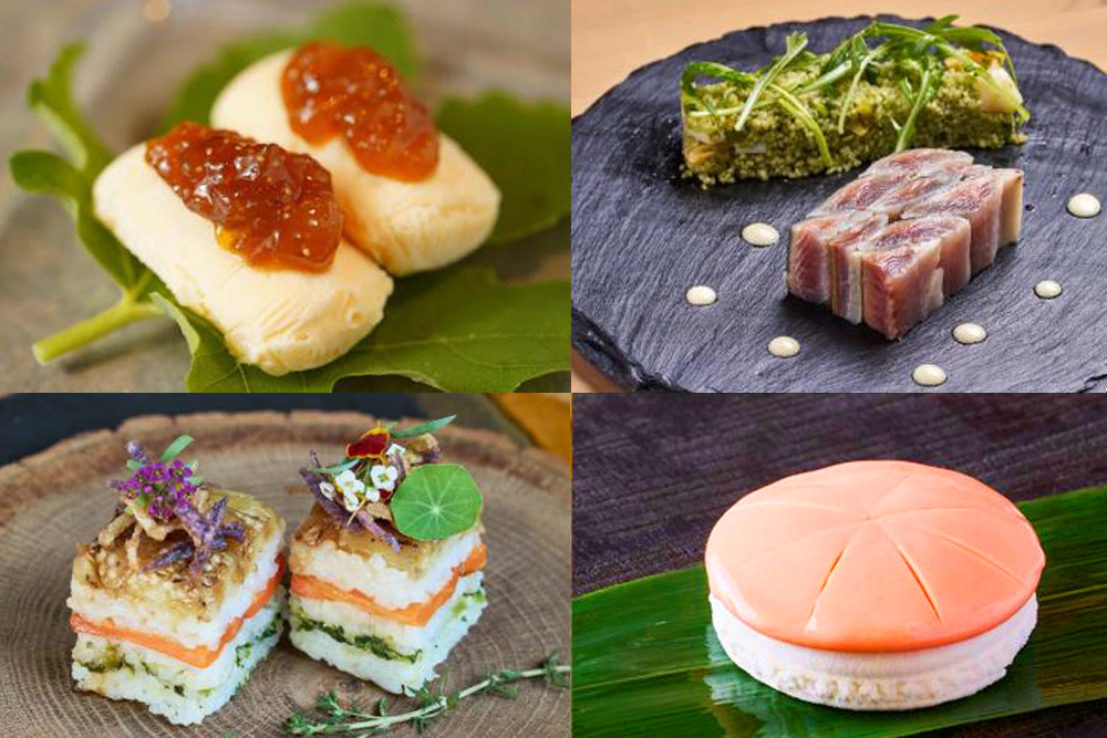 寿司ブランディングの一環として、寿司店だけでなく県内のイタリアン、フレンチ、中華、スイーツ店舗とも連携し開発したのが“とやまクラフト寿司”。開発に際しては、“ひと口で富山のすし”“暮らしごと味わう”“富山の恵みを体感する”の3つのコンセプトを共有した