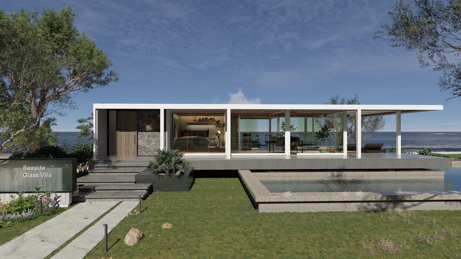 「アウトドアサードプレイス」ーアルミ材によるフラットな躯体とガラスの大開口が新しい感覚の外部空間を創り出す